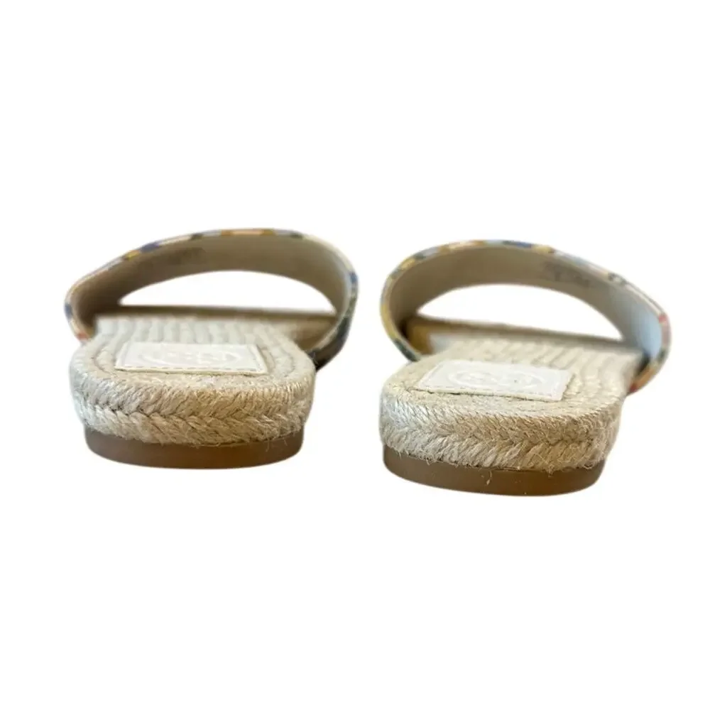 Tory Burch Benton‎ Espadrille Slides Multicolor Canvas 7.5 Boho
